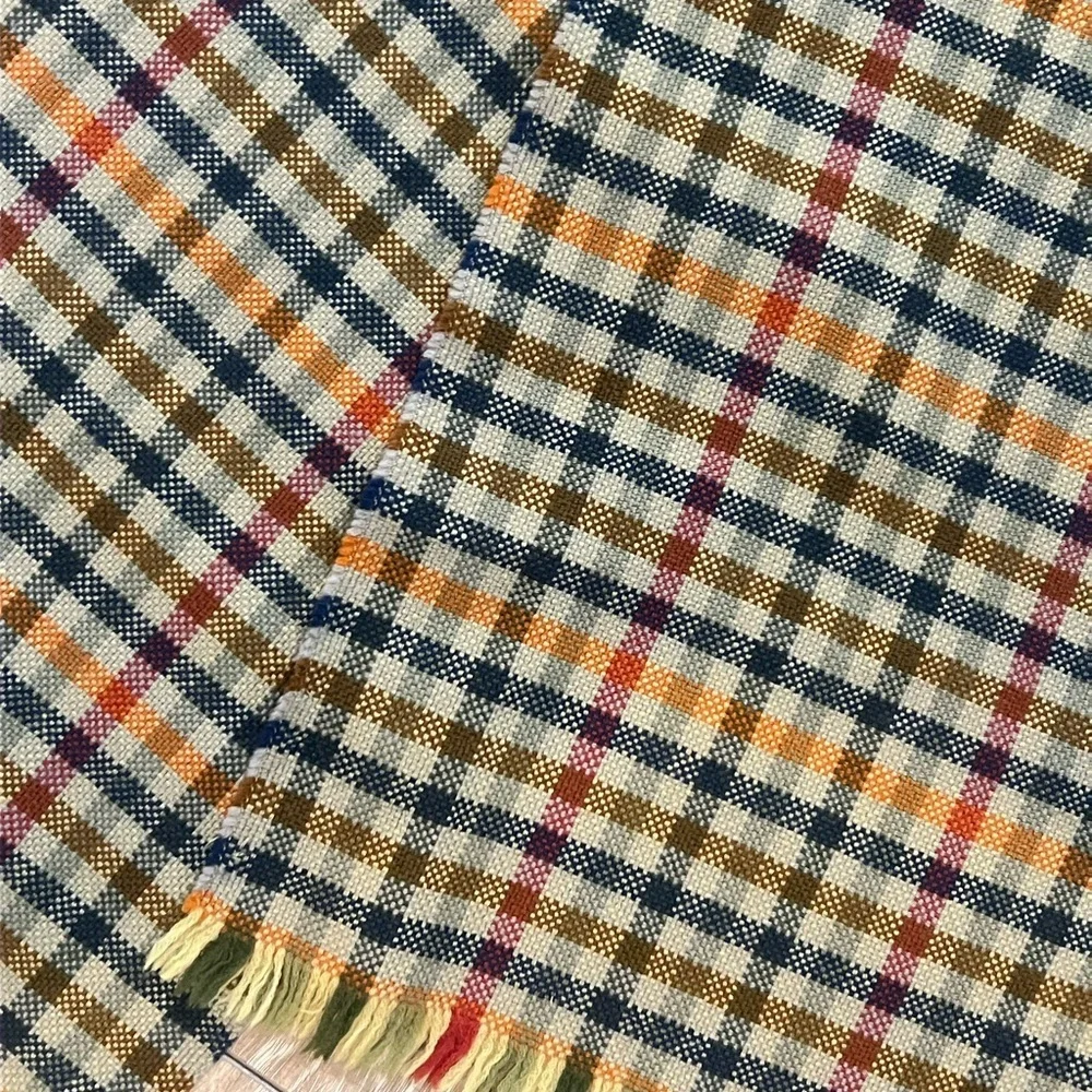 Vintage Plaid Wool Scarf